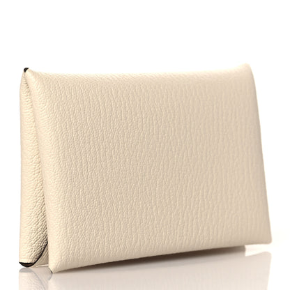 Hermes Chevre Mysore Verso Calvi Card Case Nata Biscuit 3 of 8