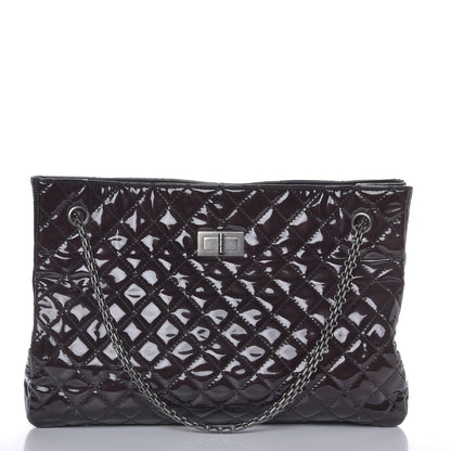 Chanel Patent Calfskin Quilted Reissue 2.55 Tote Dark Brown 1 of 13