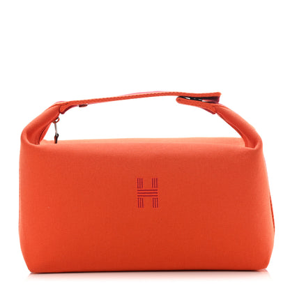 Hermes Canvas Large Bride-A-Brac Pouch Orange Feu Burgundy 1 of 6