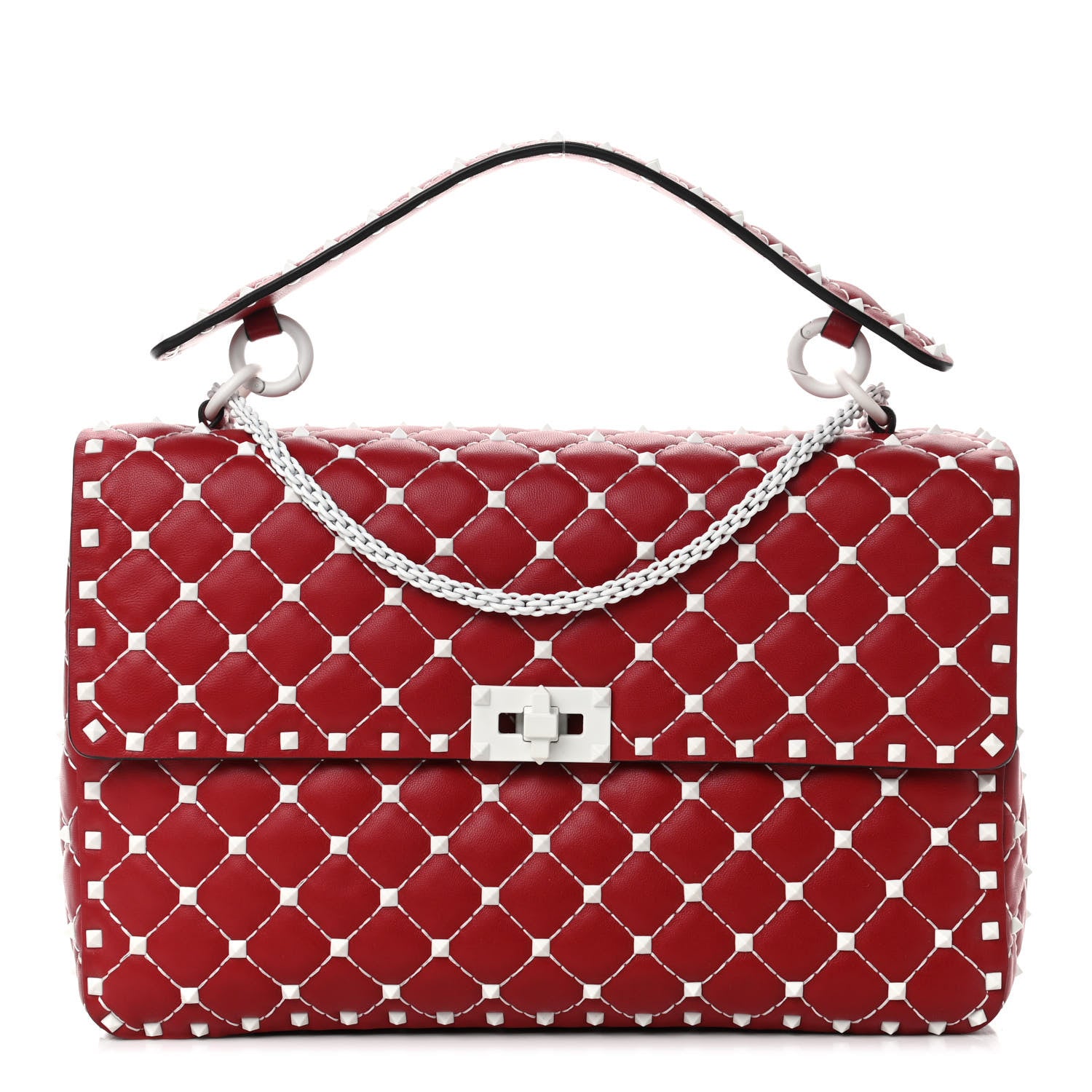 Valentino Garavani Lambskin Large Free Rockstud Spike Shoulder Bag Rosso Valentino 1 of 5