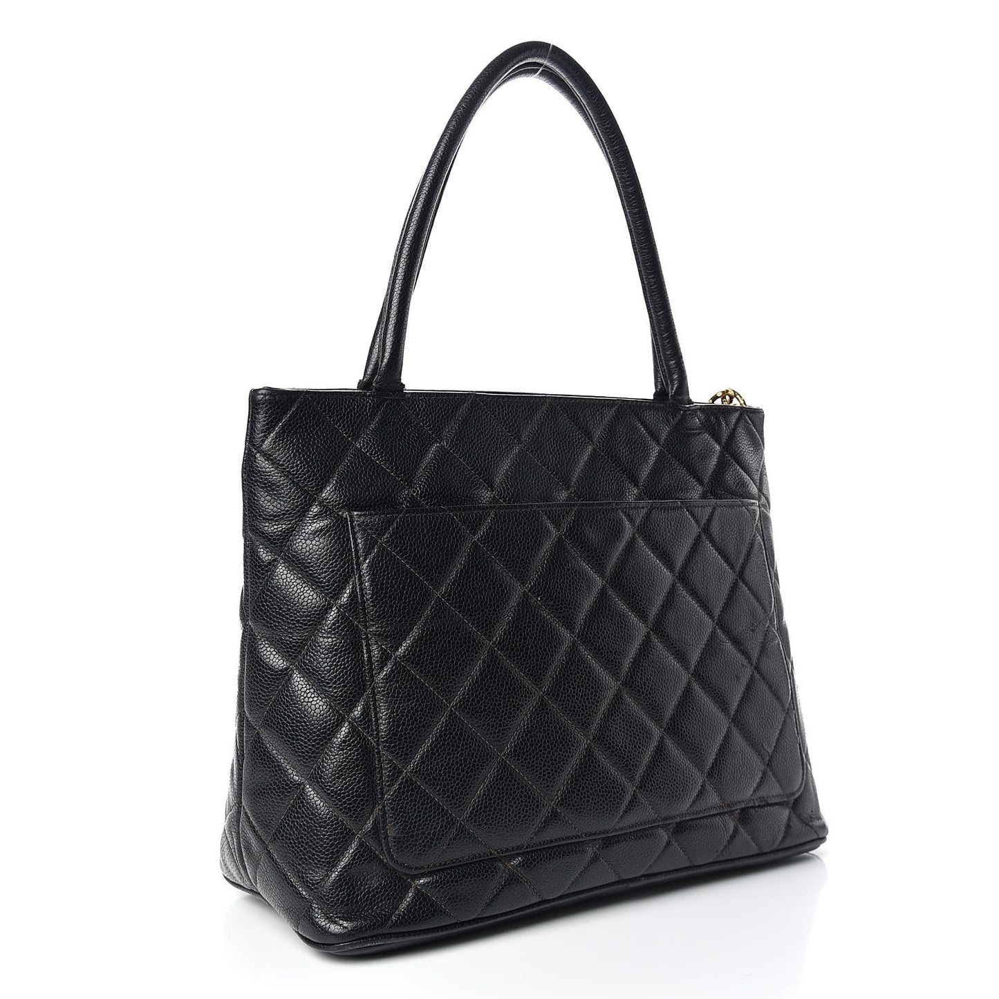 Caviar Quilted Medallion Tote Black
