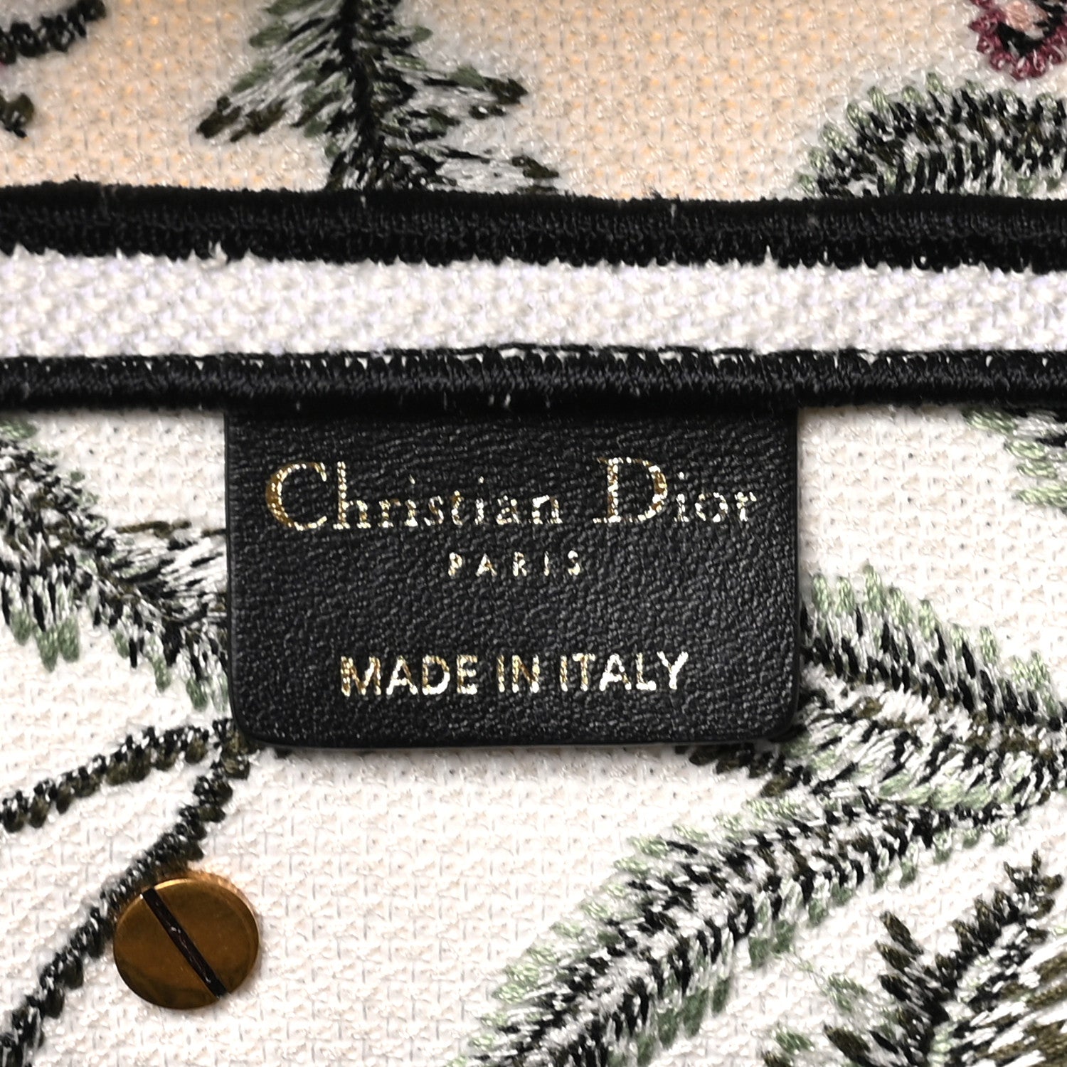 Christian Dior Canvas Embroidered Petites Fleurs Saddle Bag White Multicolor 6 of 10