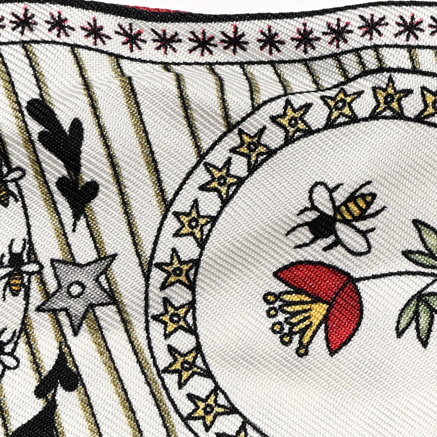 Christian Dior CHRISTIAN DIOR Silk Le Soleil Tarot Mitzah Scarf Off White 7 of 8