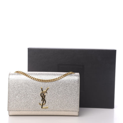 Saint Laurent Metallic Calfskin Medium Classic Monogram Kate Satchel Pale Gold 10 of 10