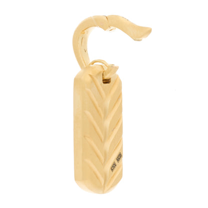 David Yurman 18K Yellow Gold Diamond 21mm Chevron Dog Tag Pendant 6 of 7