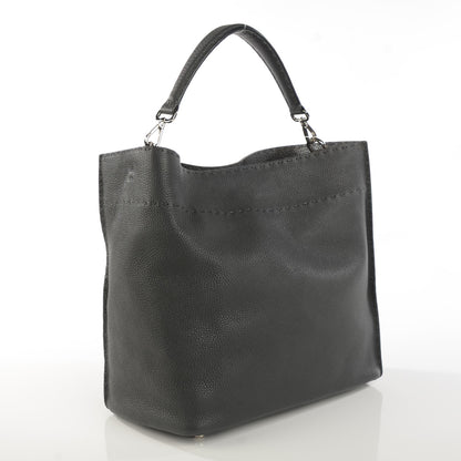 Fendi Cuoio Romano Selleria Large Anna Bucket Bag Asfalto 3 of 9