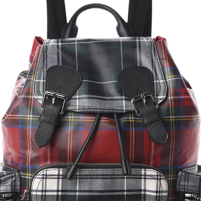 Burberry Laminated Tartan Patchwork Medium Rucksack Backpack Military Red 9 of 9