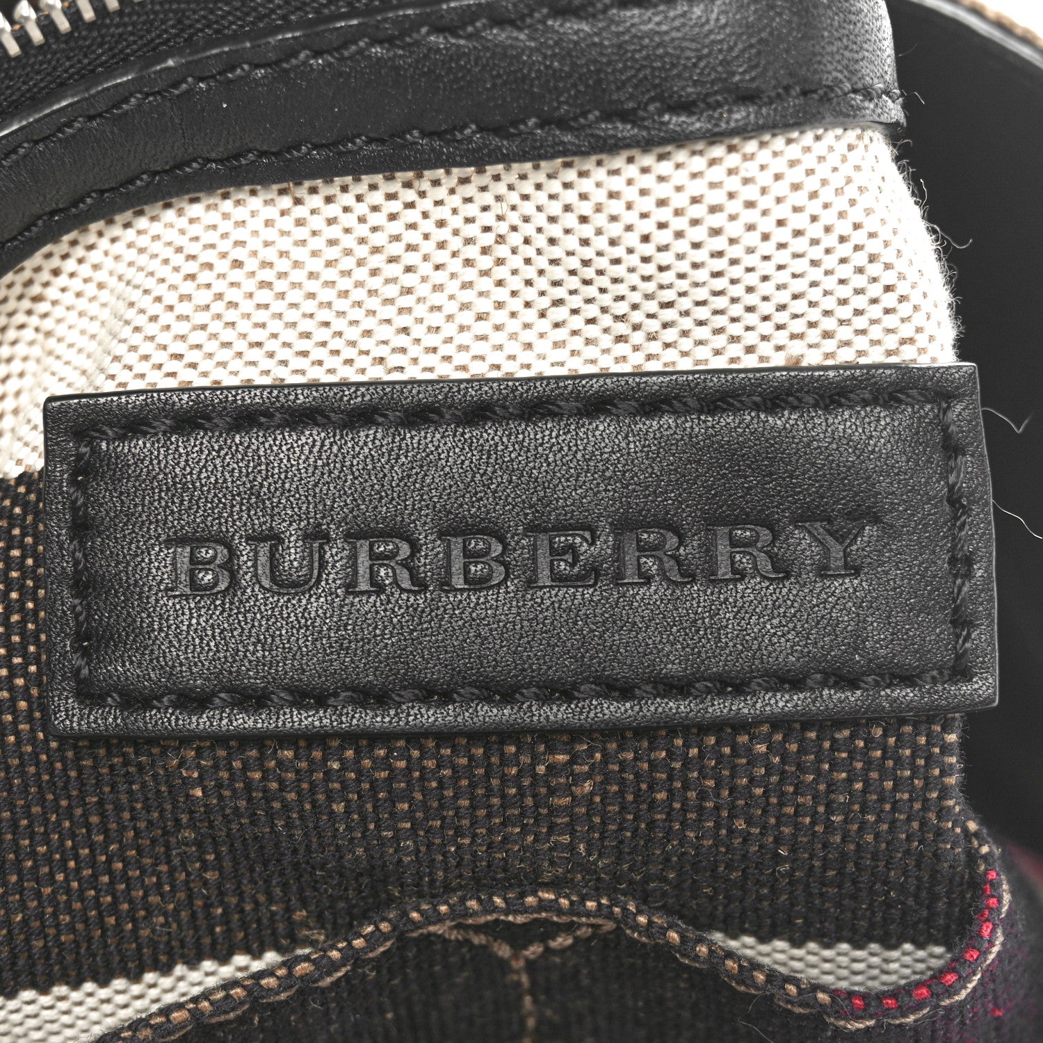 Burberry Canvas Mega Check Medium Ashby Hobo Black 6 of 12