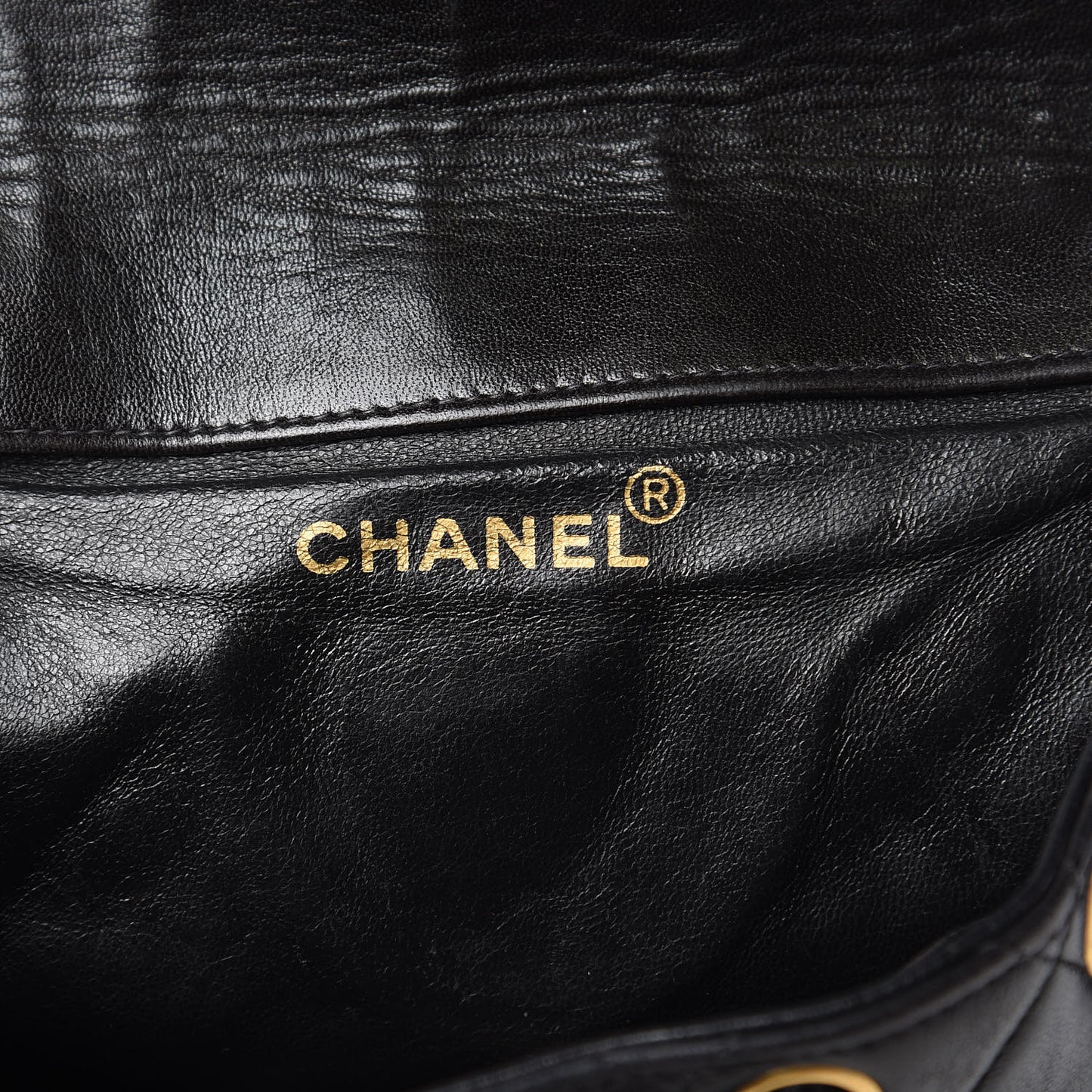 Lambskin Quilted Drawstring Backpack Black