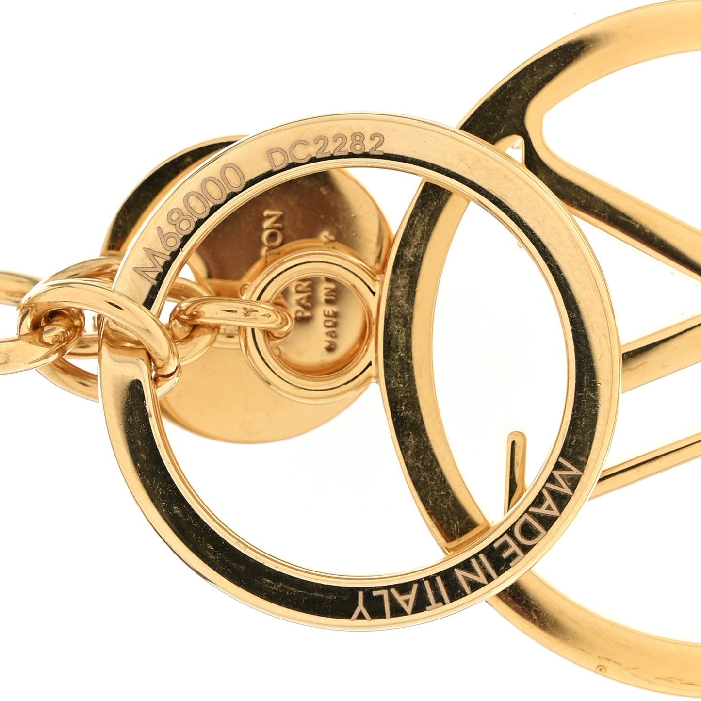 LV Circle Bag Charm Key Holder Gold