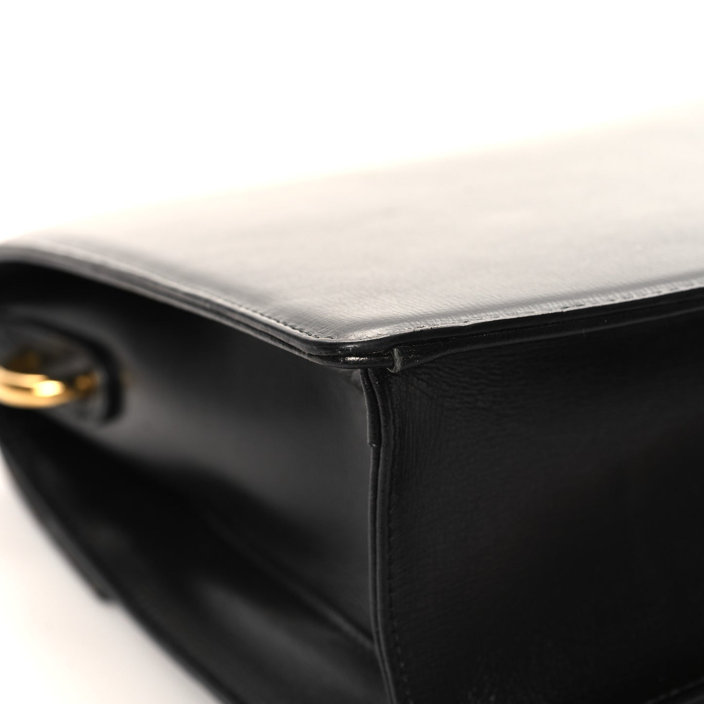 Textured Calfskin Medium Torchon GG Ring Shoulder Bag Black