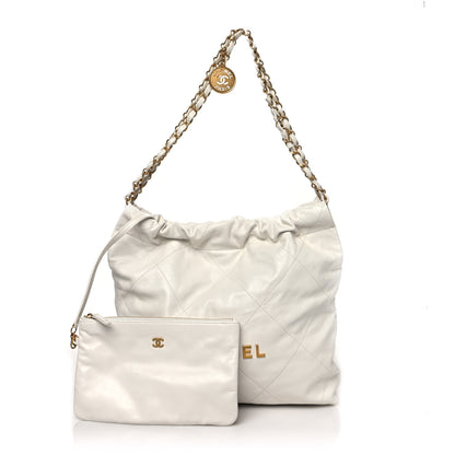 Chanel Shiny Calfskin Quilted Small Chanel 22 White 1 of 11