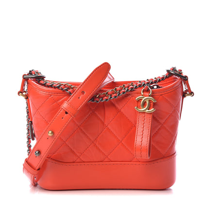 Chanel Aged Calfskin Quilted Small Gabrielle Hobo Red 1 of 12