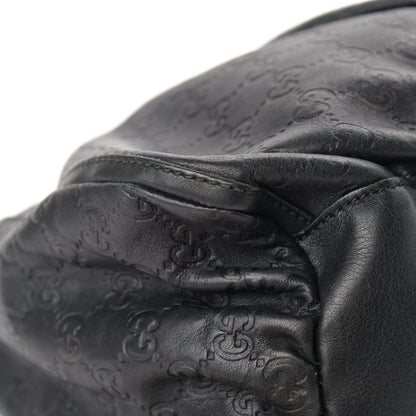 Gucci Guccissima Large D Gold Ring Hobo Black 9 of 18