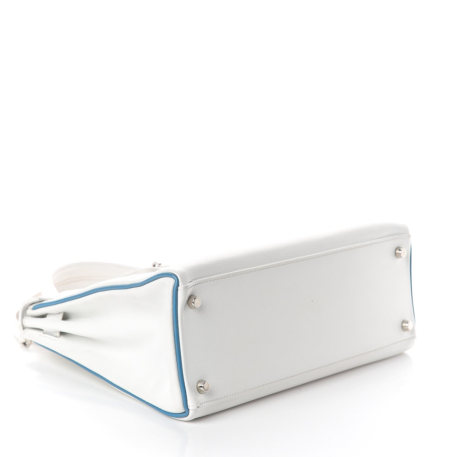Hermes Epsom Kelly Retourne 32 White Blue Jean 3 of 10
