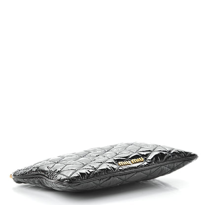 Miu Miu Patent Quilted Clutch Black 4 of 7