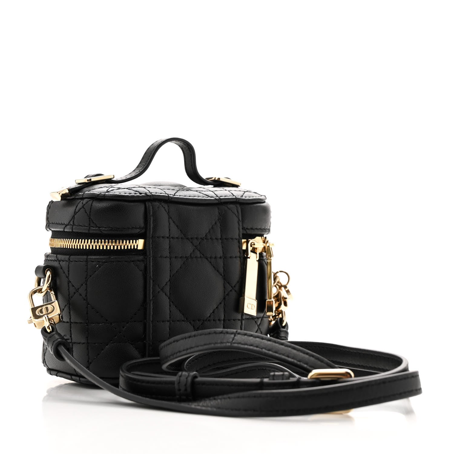 Christian Dior Lambskin Cannage Micro Lady Dior Vanity Case Black 3 of 13