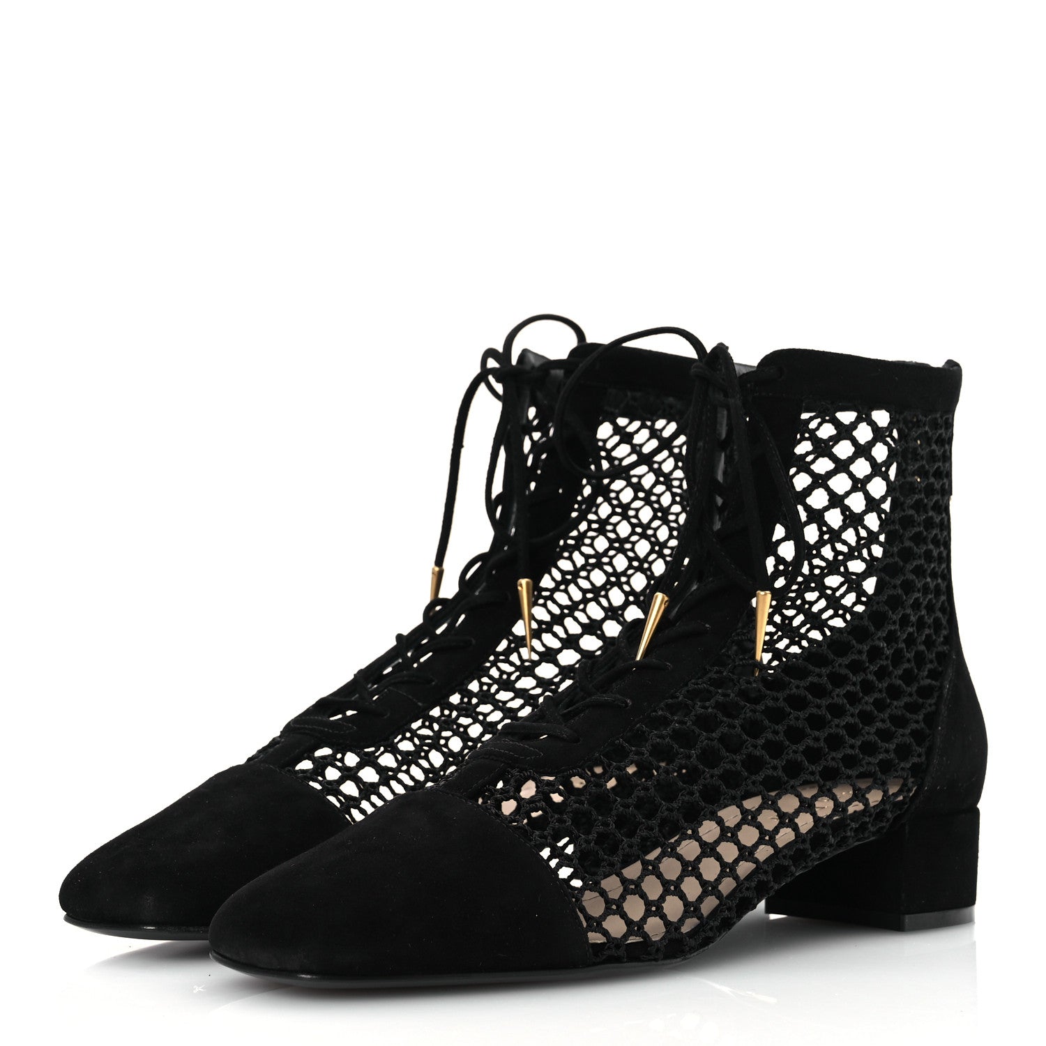 Christian Dior Suede Laminated Resille Naughtily-D 30mm Ankle Boots 40 Black 4 of 13