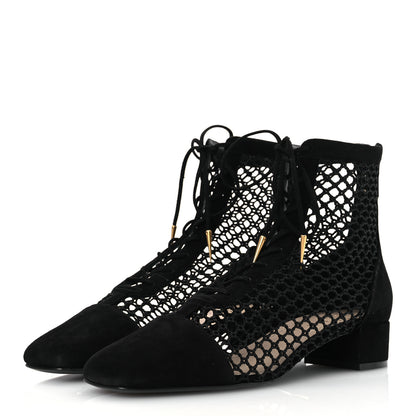 Christian Dior Suede Laminated Resille Naughtily-D 30mm Ankle Boots 40 Black 4 of 13