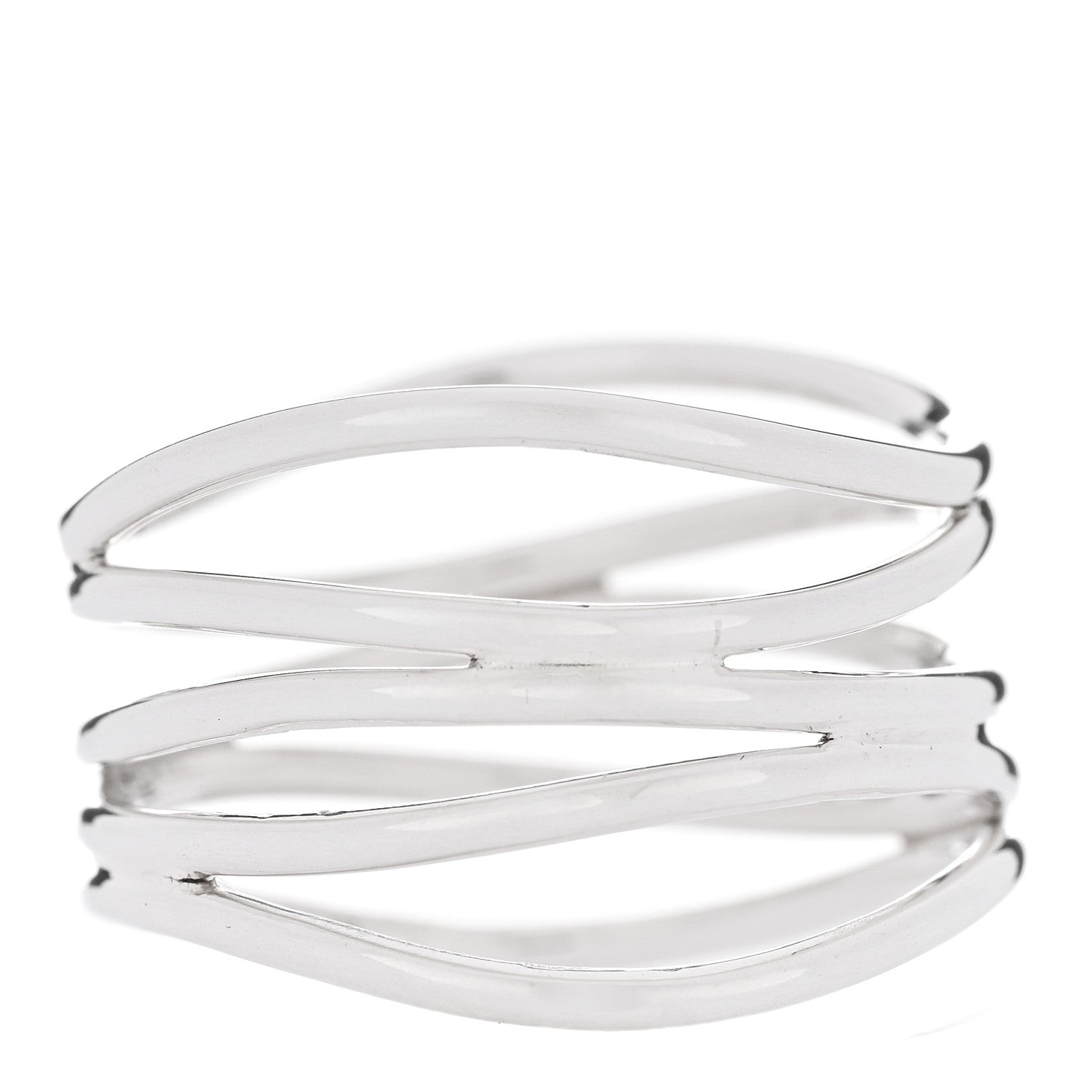 Tiffany Sterling Silver Elsa Peretti 5 Row Wave Ring 48 4.5 1 of 4
