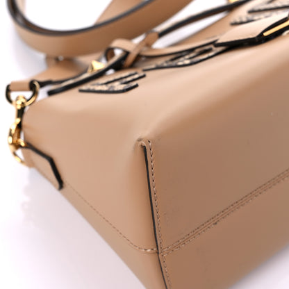 Fendi Vitello King Elaphe Python Print Logo Medium By The Way Boston Bag Miele Scuro Makeup 7 of 11