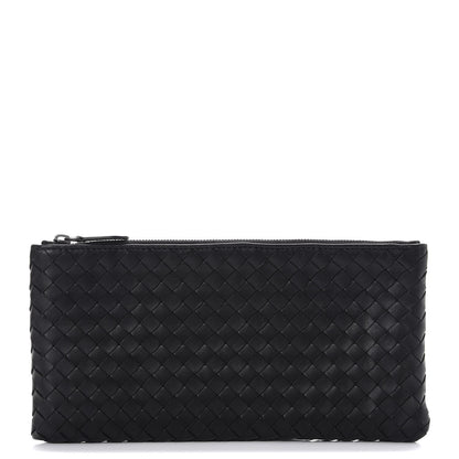 Bottega Veneta Nappa Intrecciato Flat Zip Pouch Nero Black 1 of 9