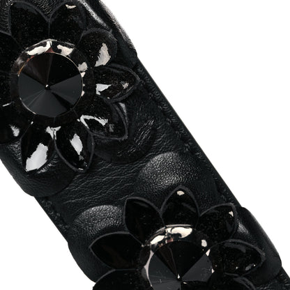 Fendi Vitello Dolce Nappa Patent Flowerland Studded Strap You Black 5 of 5