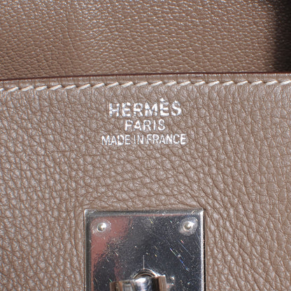 Hermes Taurillon Clemence Birkin 35 Etoupe 6 of 8