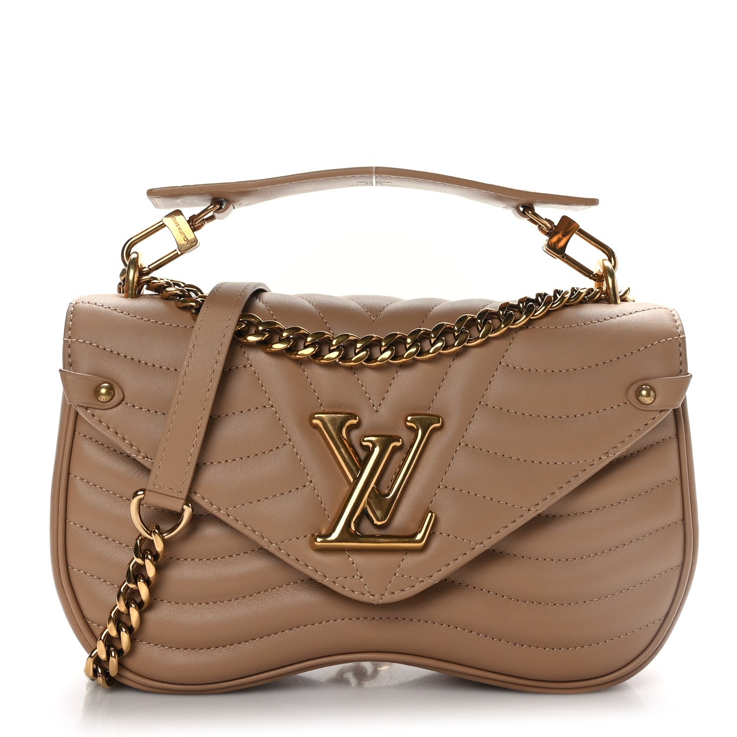 Louis Vuitton Calfskin New Wave Chain MM Noisette 1 of 8