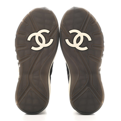 Chanel Mesh Suede Calfskin Quilted Sneakers 36 Black Dark Grey 5 of 10