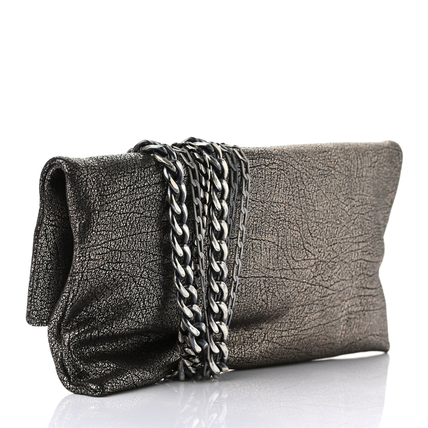 Jimmy Choo Calfskin Chandra Clutch Grey 3 of 7