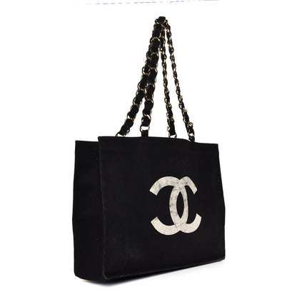 Chanel Canvas Chain Jumbo CC Tote Black 2 of 4