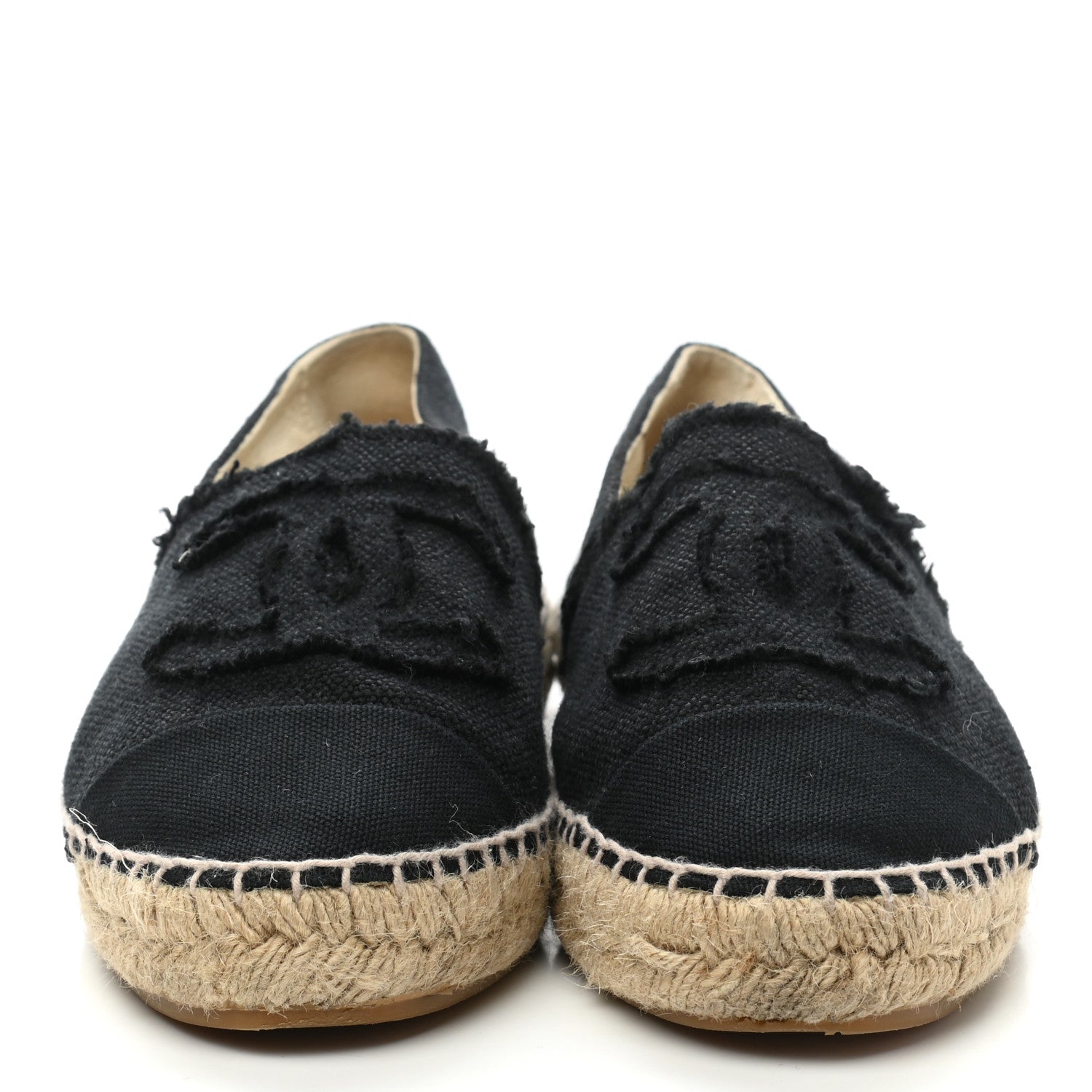 Chanel Denim Toile CC Espadrilles 39 Black 2 of 10