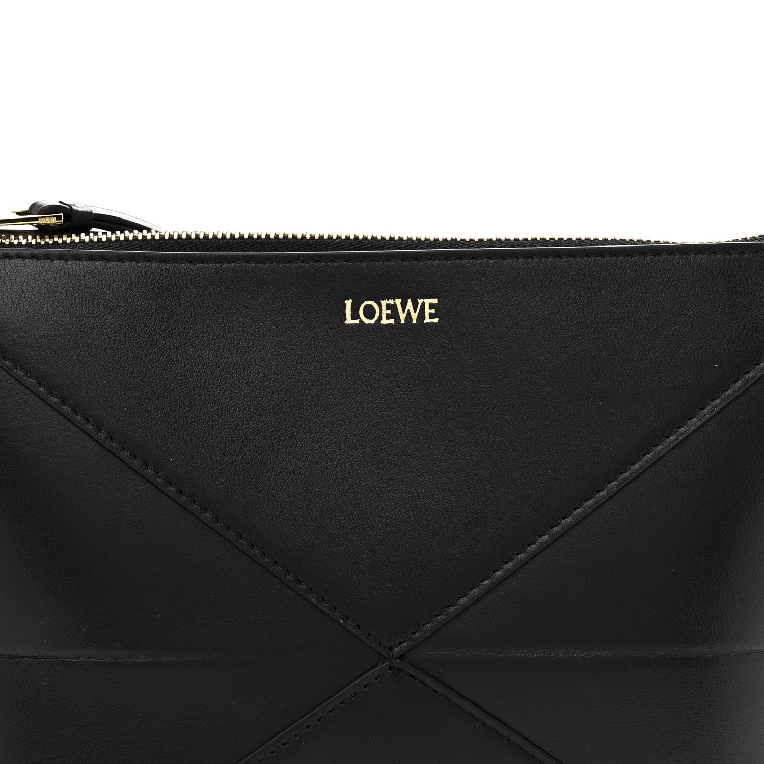 Loewe Shiny Calfskin Puzzle Fold Pouch Black 8 of 10