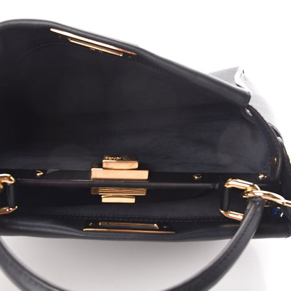 Fendi Calfskin Velvet Fun Fair Medium Peekaboo Iconic Satchel Night Blue Multicolor 7 of 13