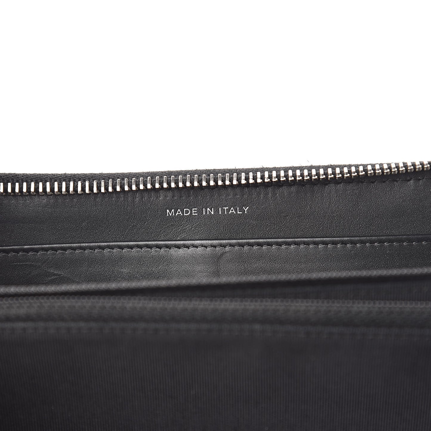 Calfskin Double Stitch Hamptons Zip Around Wallet Black