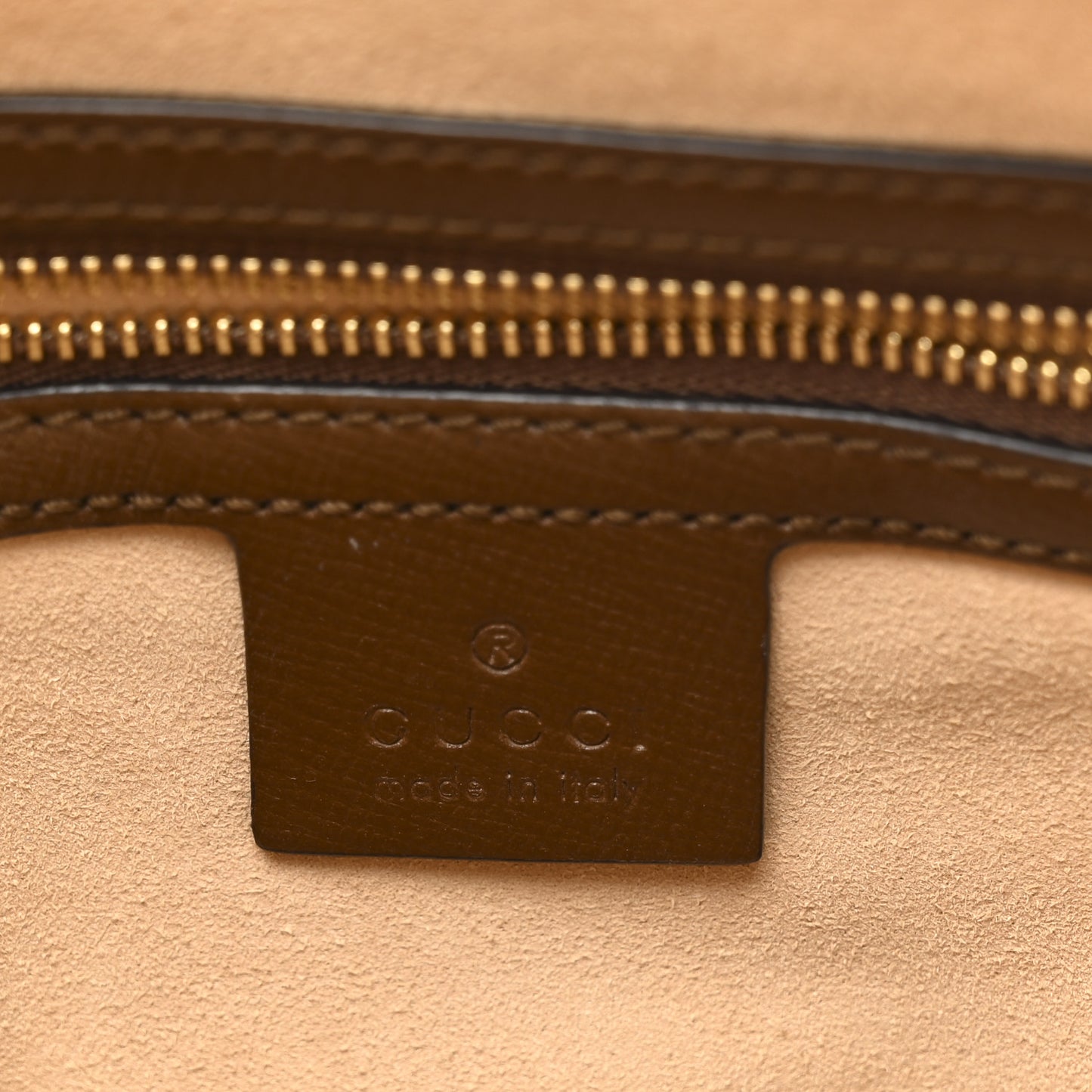 GG Supreme Monogram Small Horsebit 1955 Shoulder Bag Beige Brown Sugar