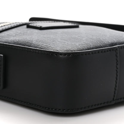 Gucci GG Supreme Monogram Appia Calfskin Web Small Camera Messenger Bag Black Grey 9 of 10