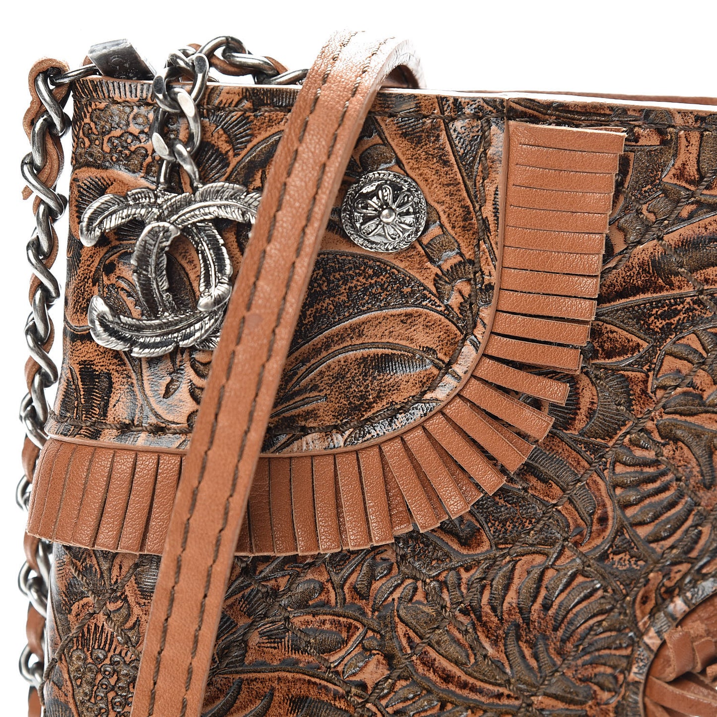 Calfskin Paris Dallas Holster Shoulder Bag Brown