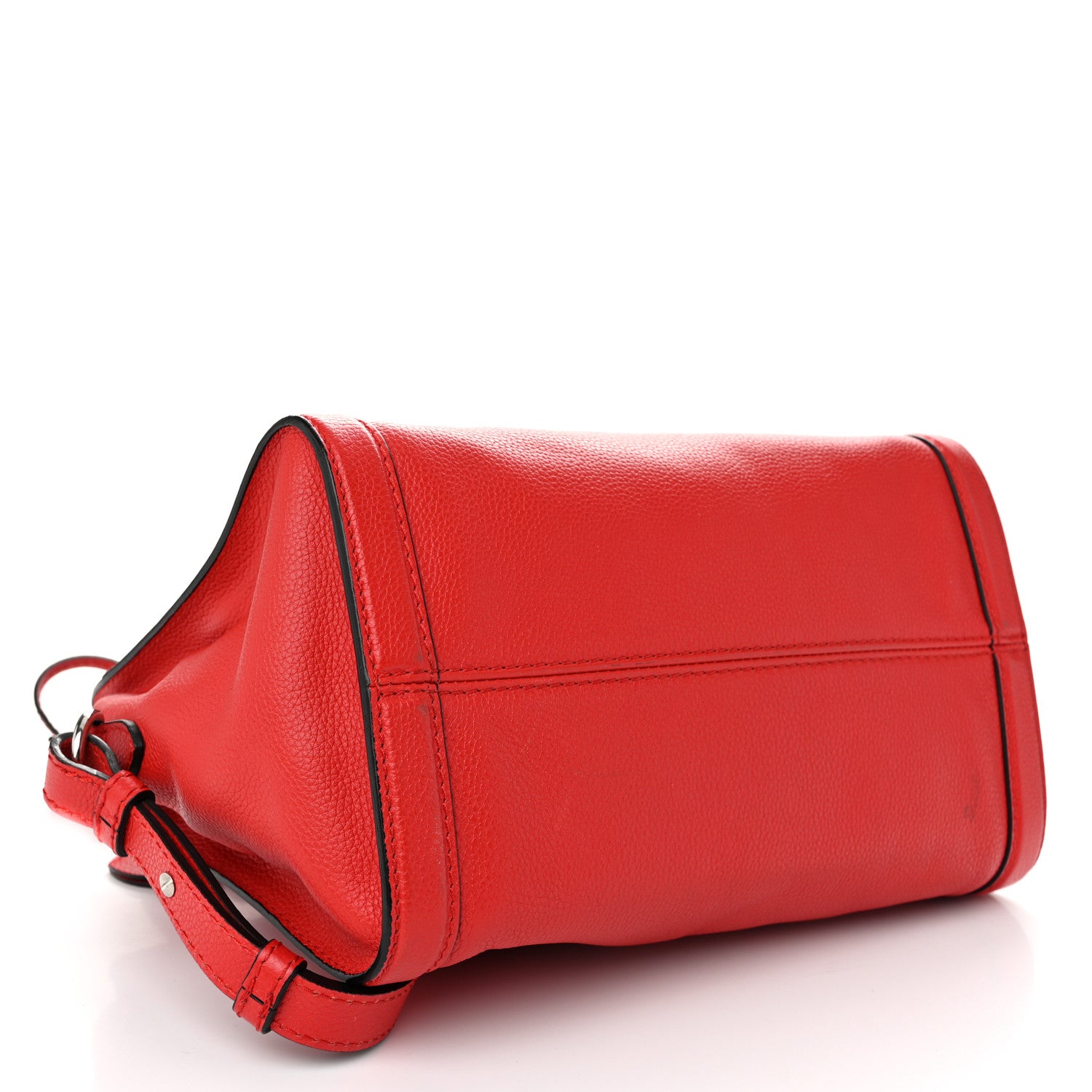 Alexander McQueen Pebbled Calfskin Small Skull Padlock Zip Around Tote Red 4 of 10