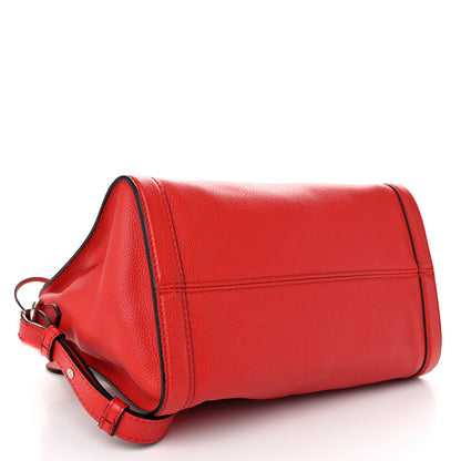 Alexander McQueen Pebbled Calfskin Small Skull Padlock Zip Around Tote Red 4 of 10