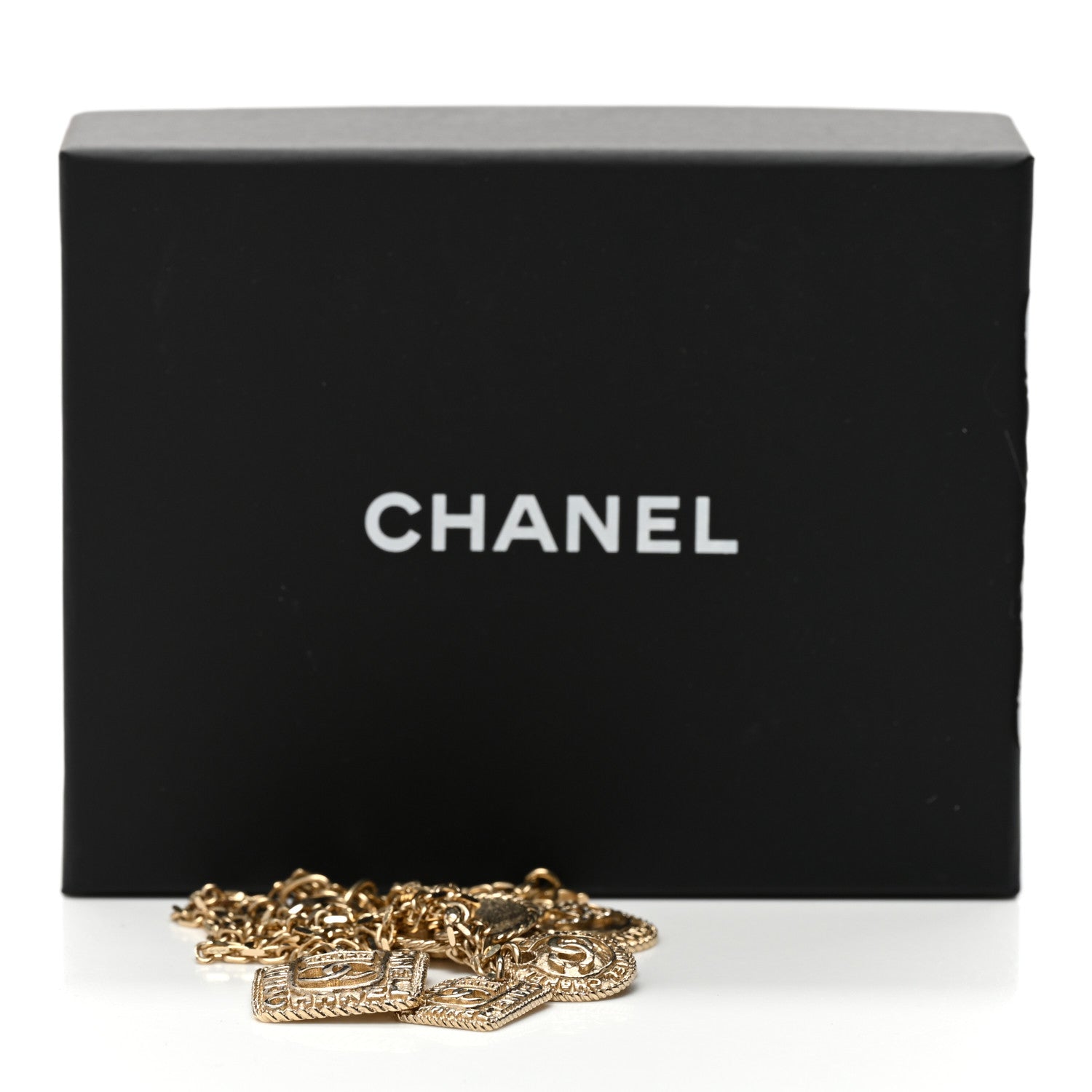 Chanel Crystal CC Medallion Charms Necklace Gold 6 of 6