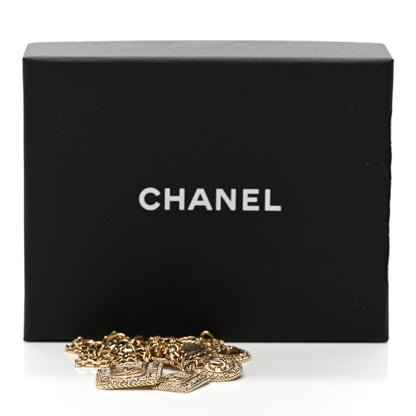 Chanel Crystal CC Medallion Charms Necklace Gold 6 of 6