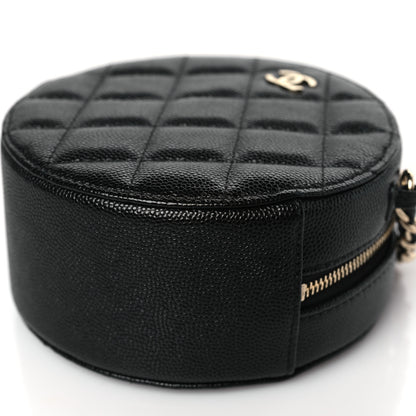 Chanel Caviar Quilted Small Round Bag With Chain Black 9 of 9