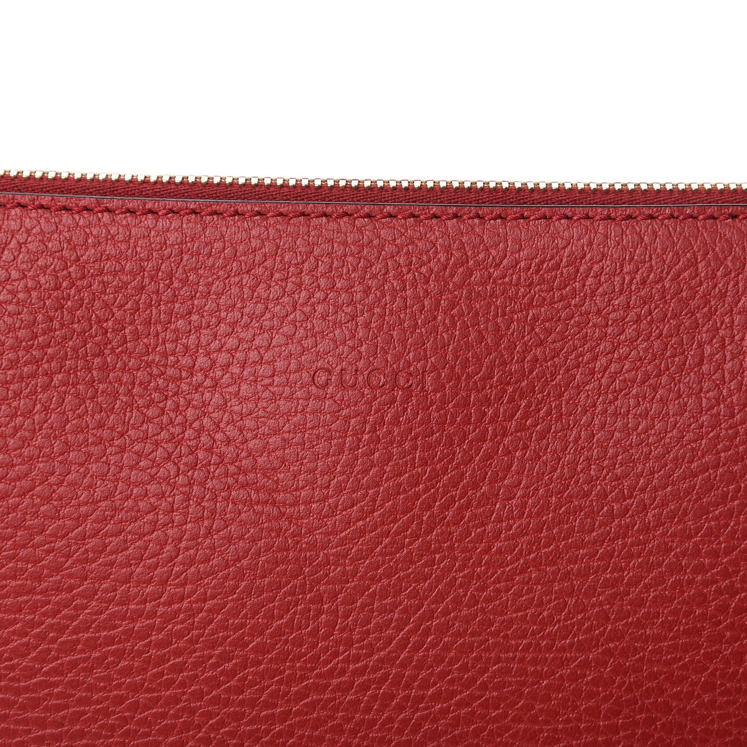 Gucci Calfskin Large Bamboo Clutch Red 10 of 11
