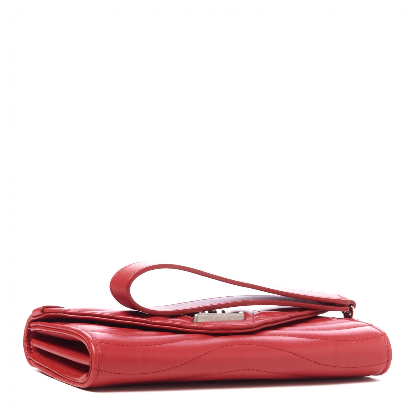 Calfskin New Wave Long Wallet Rouge