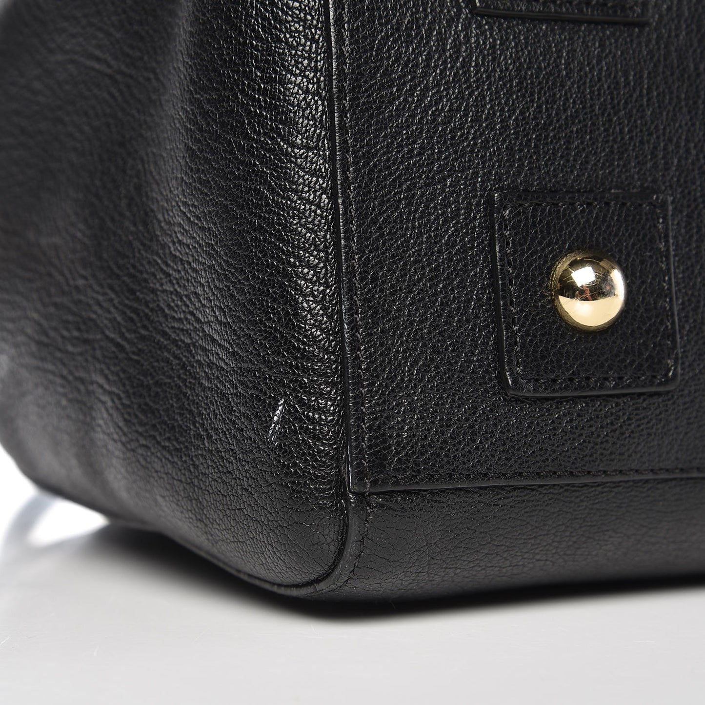 Glossy Goatskin Medium Del Rey Satchel Black