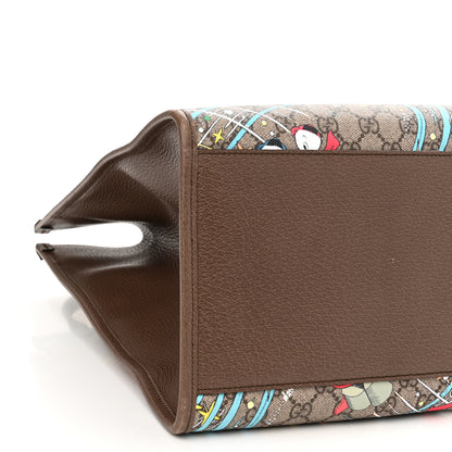 Gucci X DISNEY GG Supreme Monogram Donald Duck Retro Interlocking G Shopping Tote Beige Multicolor New Acero 9 of 11