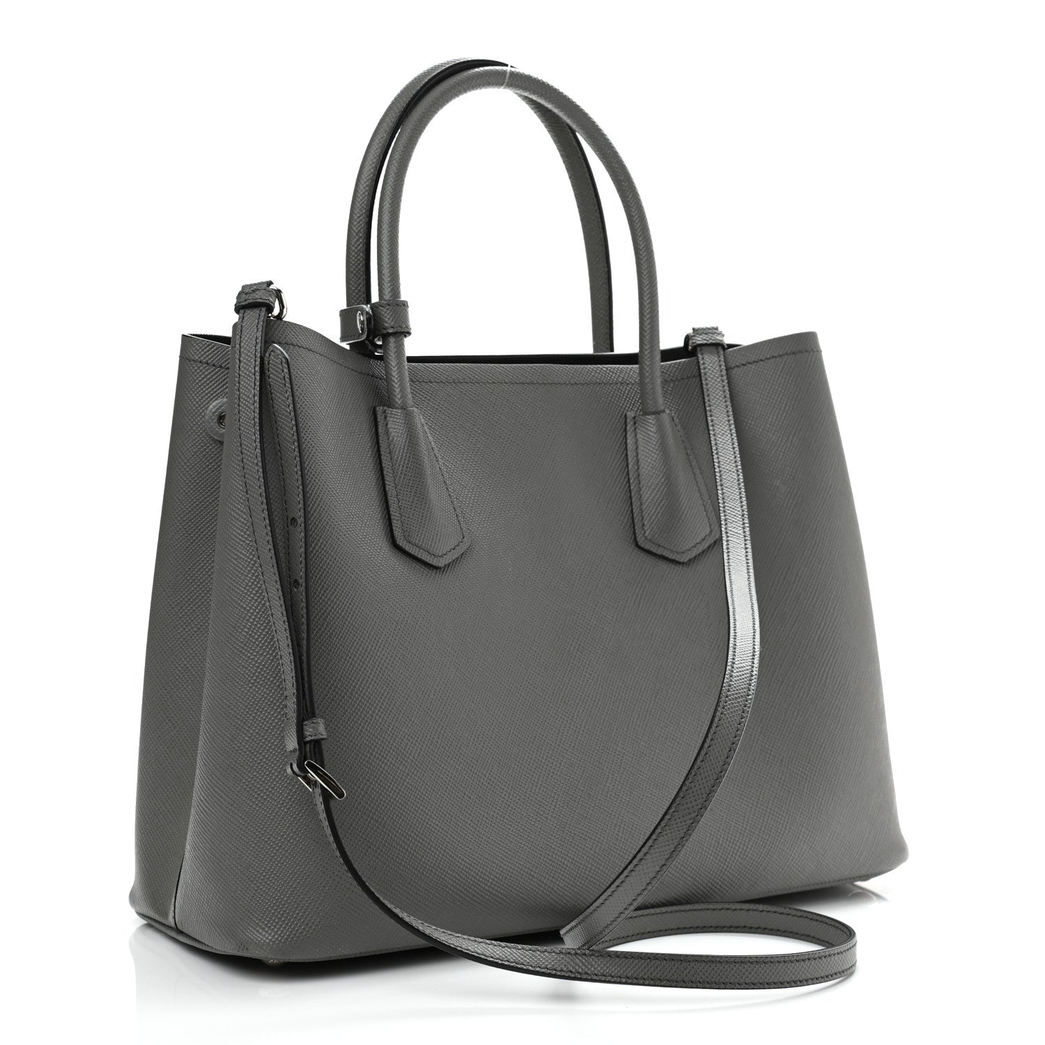 Prada Saffiano Cuir Medium Double Bag Marmo 3 of 10
