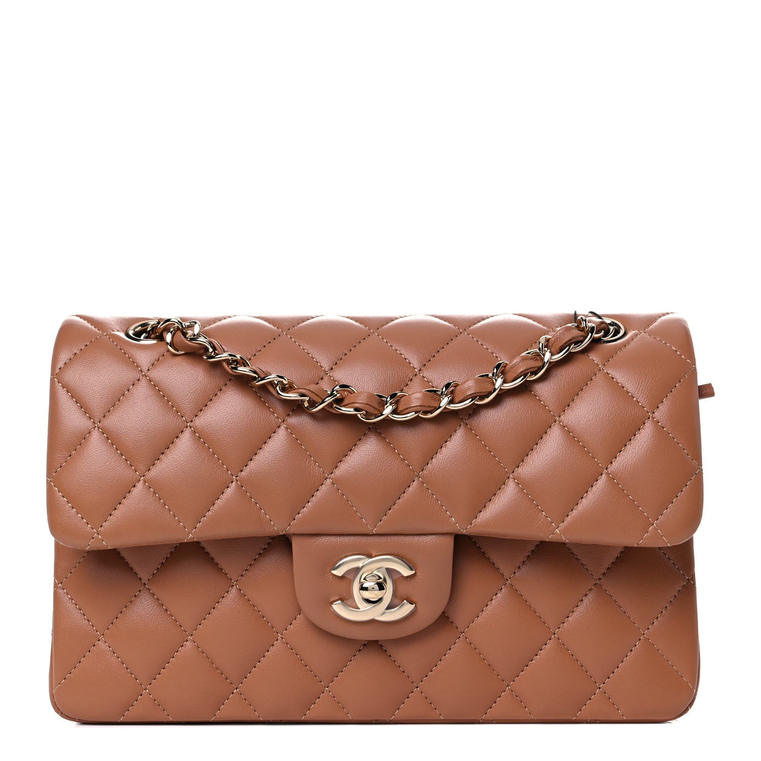 Chanel Lambskin Quilted Small Double Flap Brown 1 of 10